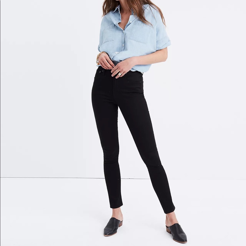 Madewell 10” High Rise Black Skinny Jeans